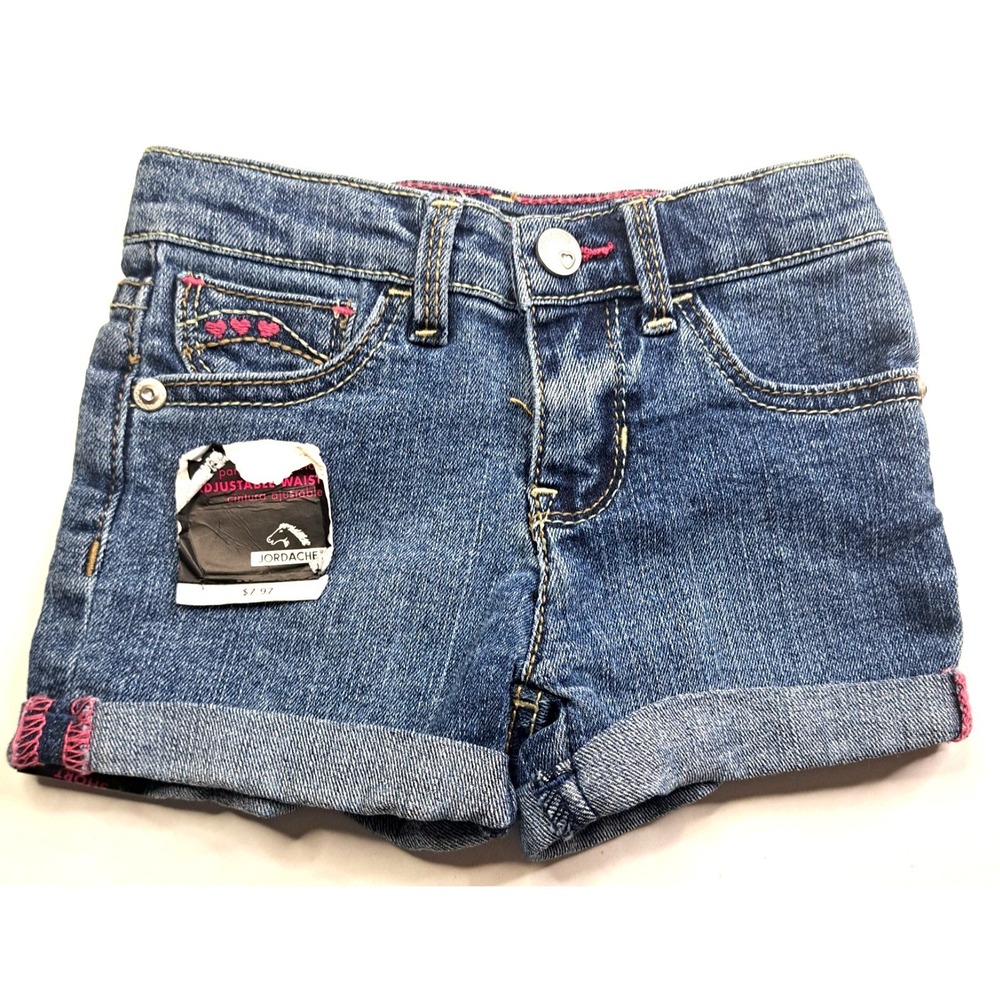 Jordache Denim Shortie Shorts Baby Girls 18M Blue NWT Hearts JI18448C9